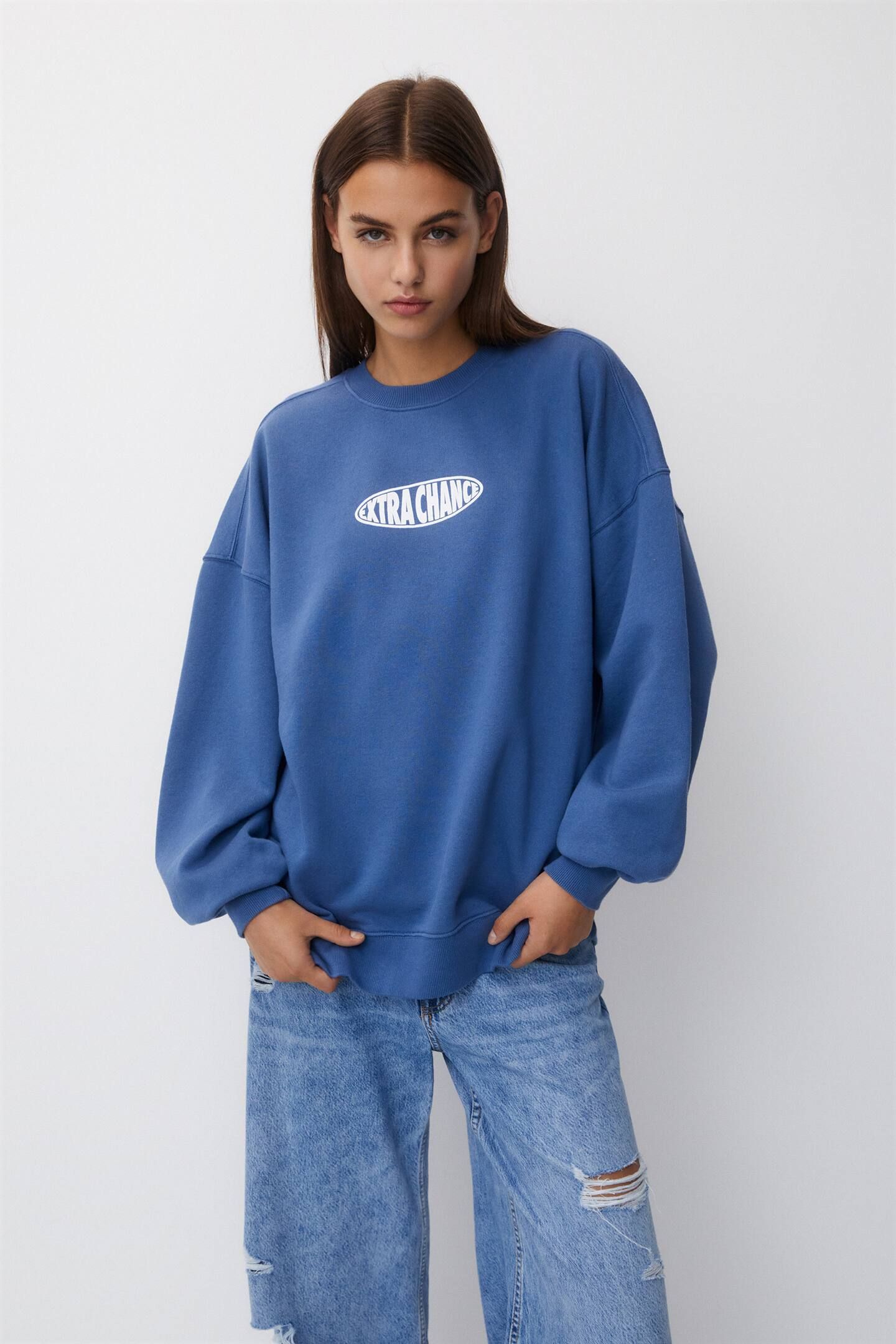 Blue Never Change graphic sweatshirt | PULL and BEAR UK