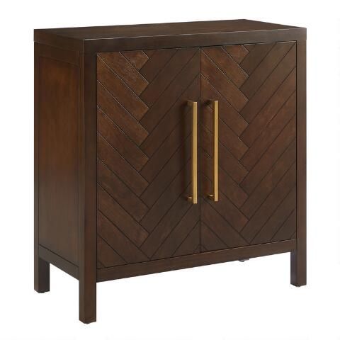 Darcy Herringbone Wood Storage Cabinet | World Market