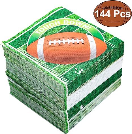 JOYIN 144 Count Touchdown Football Game Day Themed Paper Napkins Football Party Supplies (6.5X6.5... | Amazon (US)
