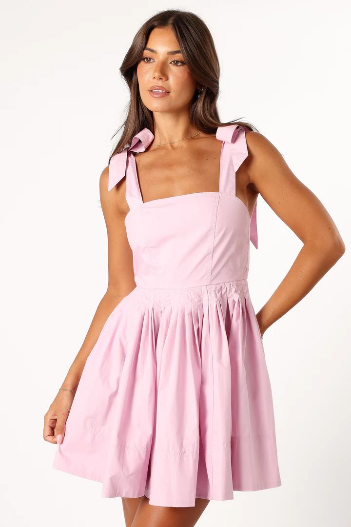 Clea Mini Tie Dress - Pink | Petal & Pup (US)
