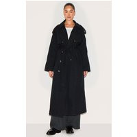 Black Belted Double Breasted Trench Coat | PrettyLittleThing US