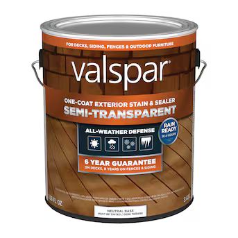 Valspar Neutral Base Semi-transparent Exterior Wood Stain and Sealer (1-Gallon) | Lowe's