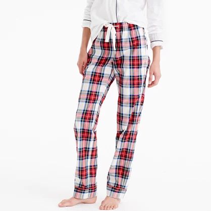 Pajama pant in festive plaid cotton poplin | J.Crew US