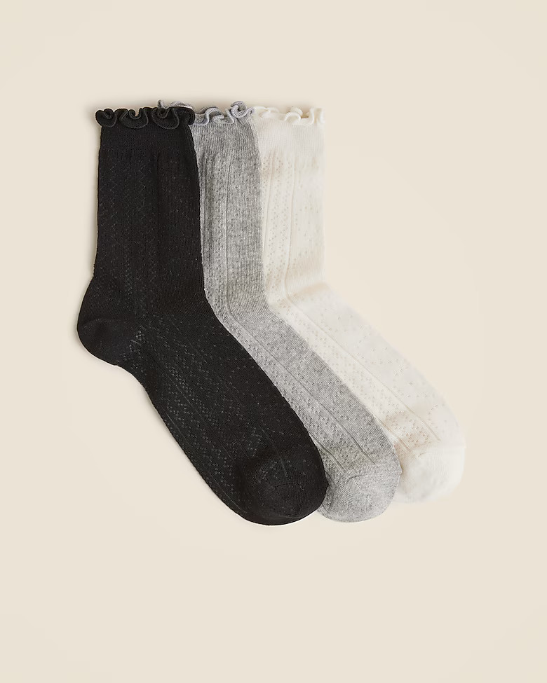 Ruffle bootie socks three-pack | J. Crew US