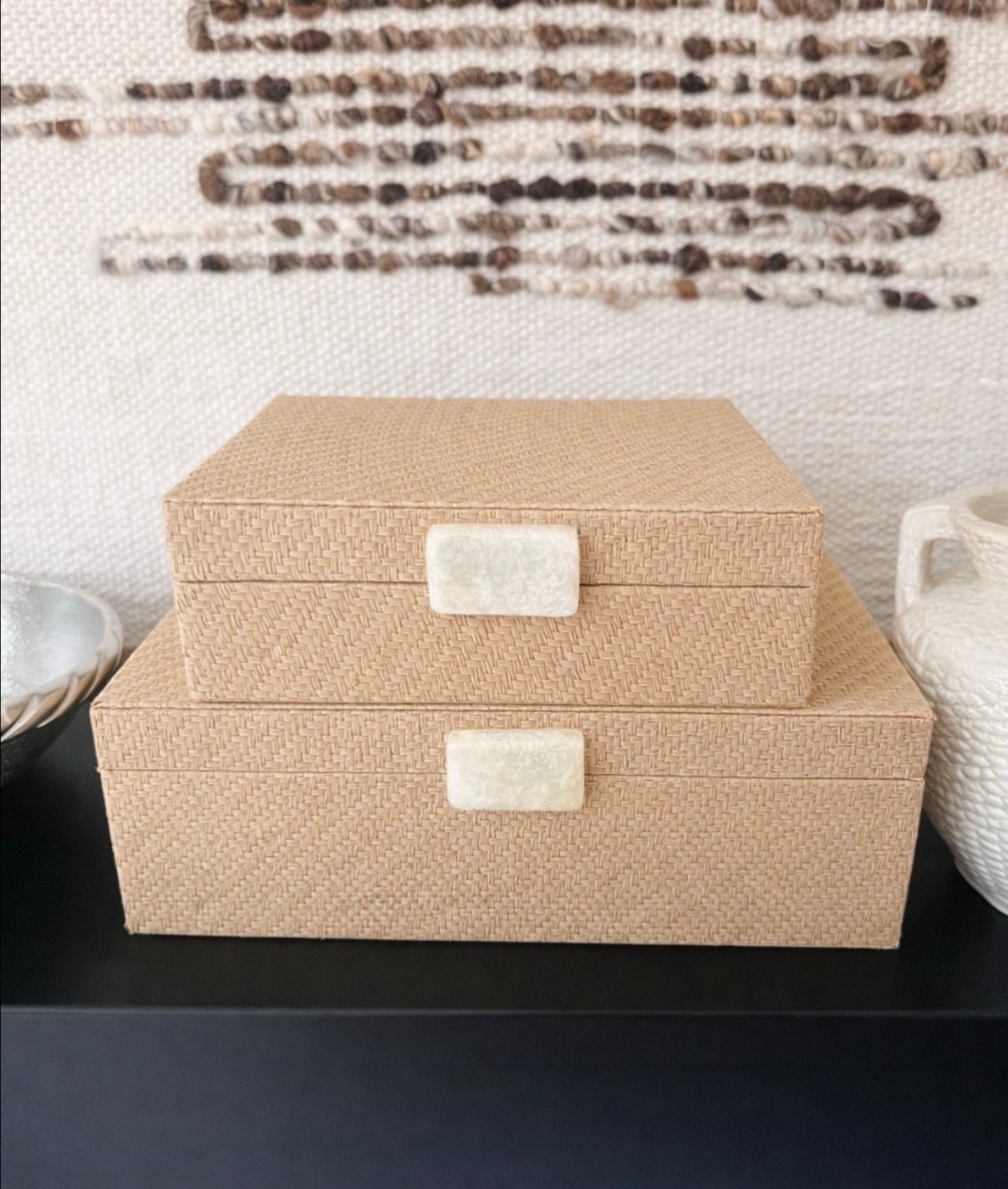 BOTH shipping again 🤎
grab both sizes for ONLY $40 total 🙌

these are that perfect McGee & Co. look-alike decor boxes

I love these for coffee tables, consoles, or shelves to hide clutter but still look styled ✨

don’t wait… these sell out FAST every time! 

#LTKdayinmylife #LTKHome