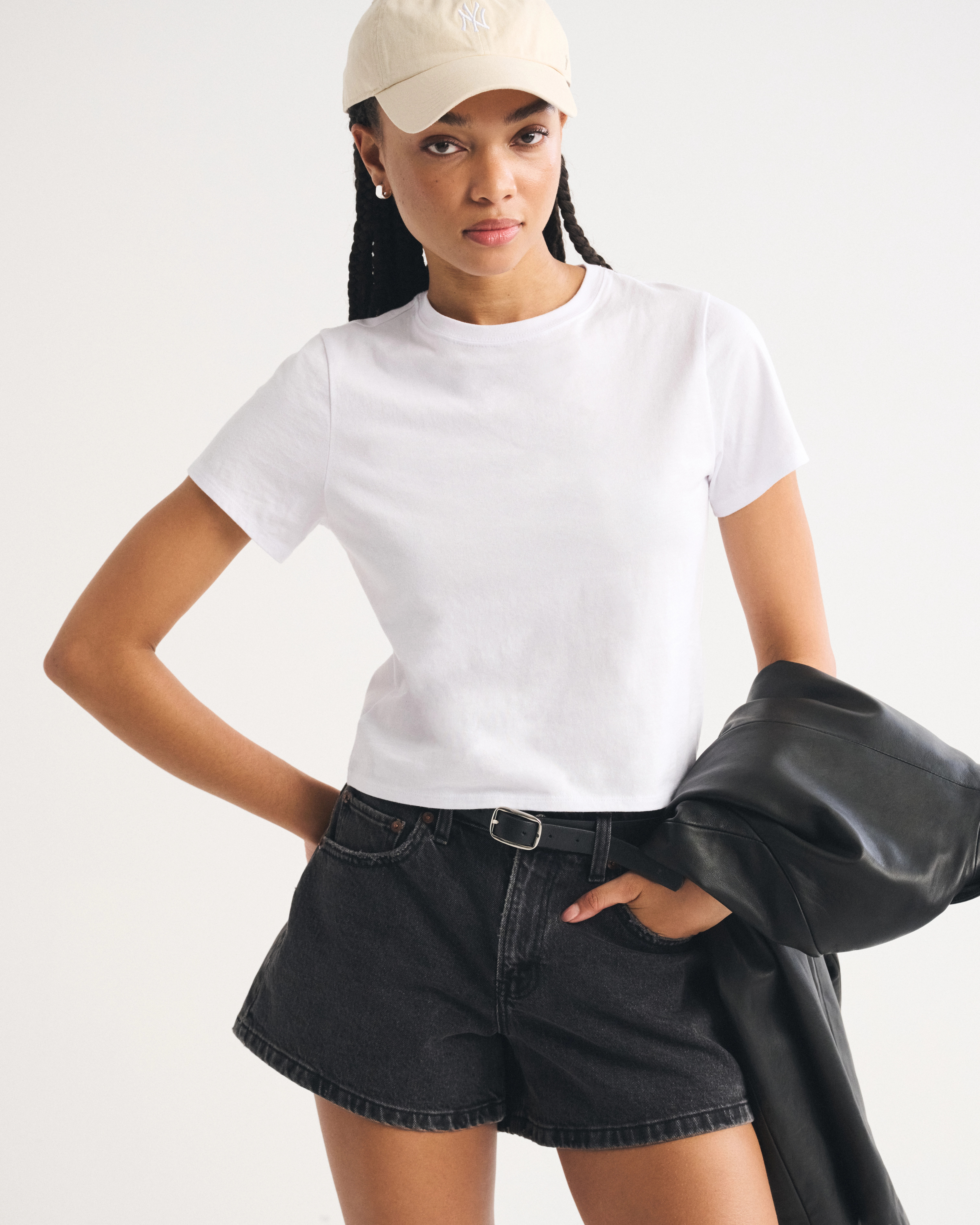 Essential Polished Body-Skimming Tee | Abercrombie & Fitch (US)