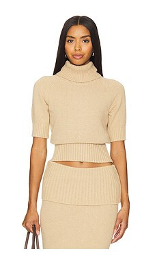 House of Sunny Courtney Towelling Roll Neck in Tan from Revolve.com | Revolve Clothing (Global)