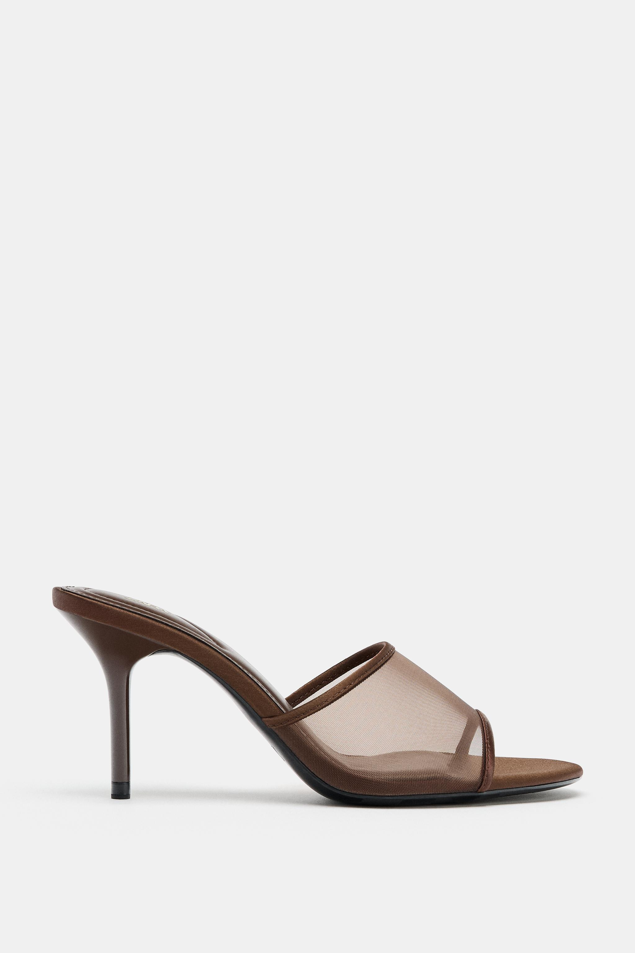 SANDALES À TALONS EN RÉSILLE | Zara FR