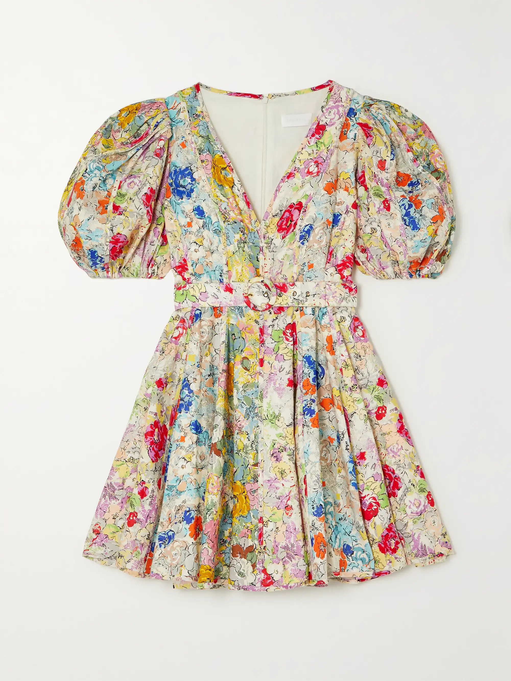 Clover belted floral-print linen mini dress | NET-A-PORTER (US)