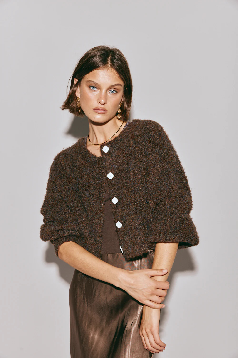 Elsie Knit Cardigan Chocolate | VRG Grl