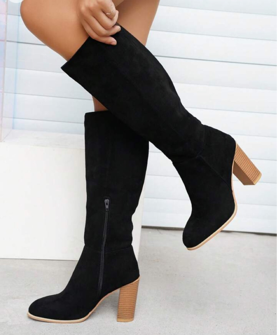 Shein Saturday! Black block heel knee high boots! 