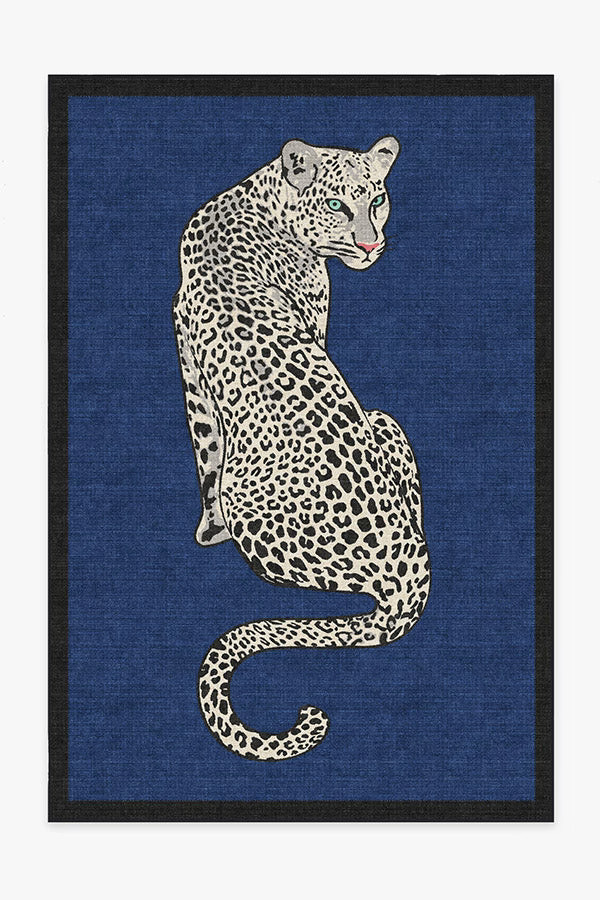 Jonathan Adler Snow Leopard Sapphire Rug | Ruggable