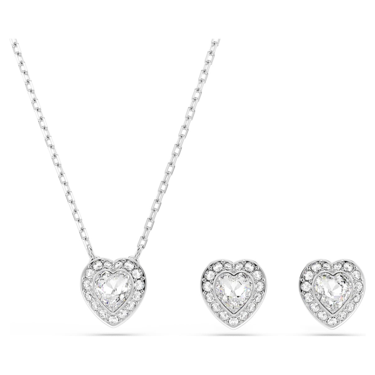 Ariana Grande x Swarovski set, Mixed cuts, Heart, White, Rhodium plated | SWAROVSKI