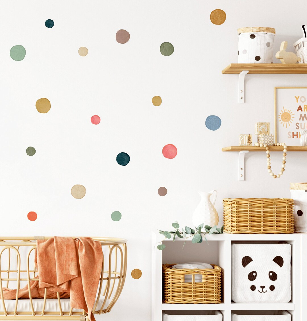 Polka Dot Wall Decals, Nursery wall decal, Kids Room Wall Art, Rainbow wall sticker, Irregular po... | Etsy (US)