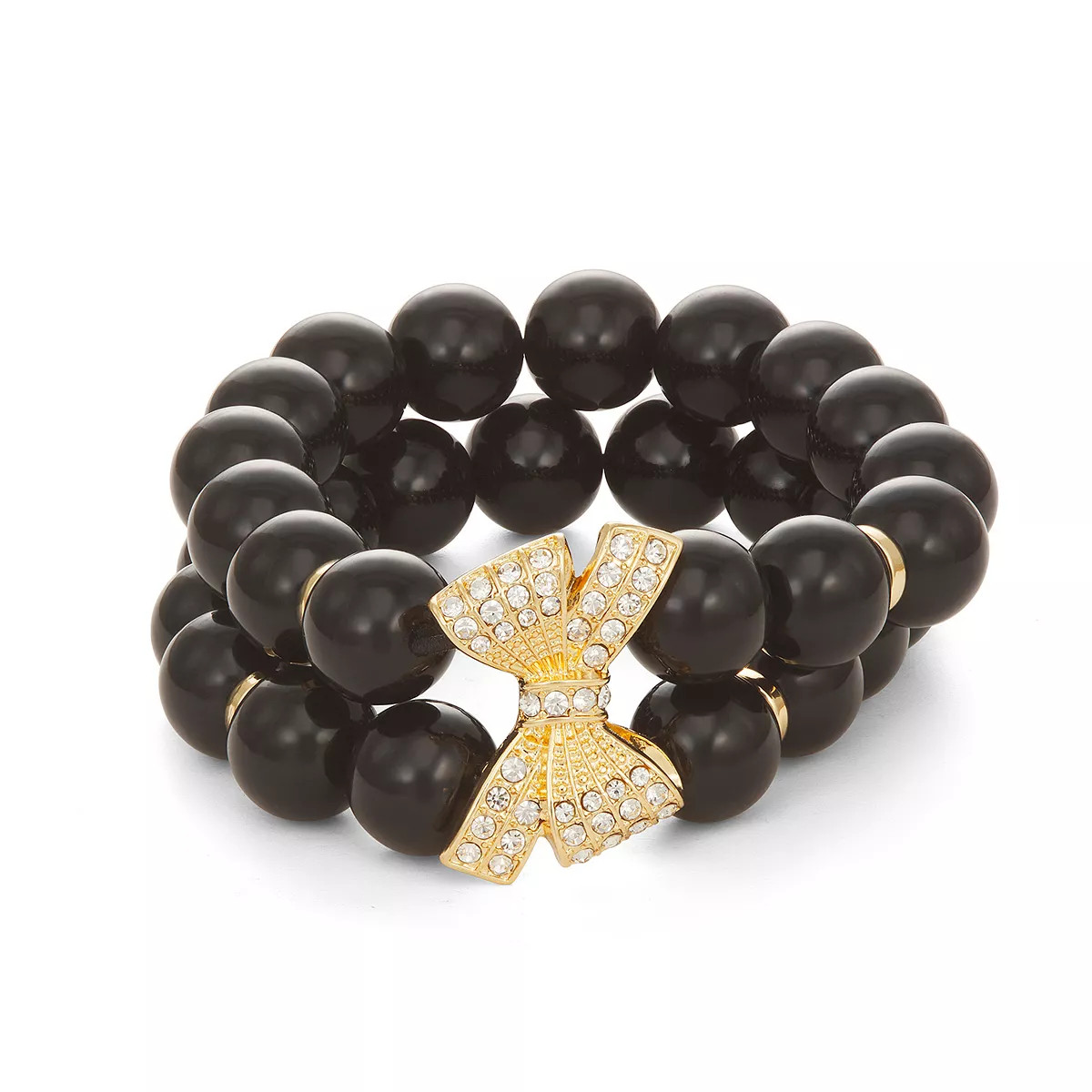 Napier Gold Tone Holiday Bow and Ball Stretch Bracelet | Kohl's