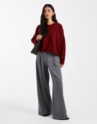 COLLUSION wide leg pinstripe pants in gray | ASOS (Global)