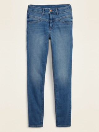 High-Waisted Seamed-Yoke Rockstar Super Skinny Jeans for Women | Old Navy (US)