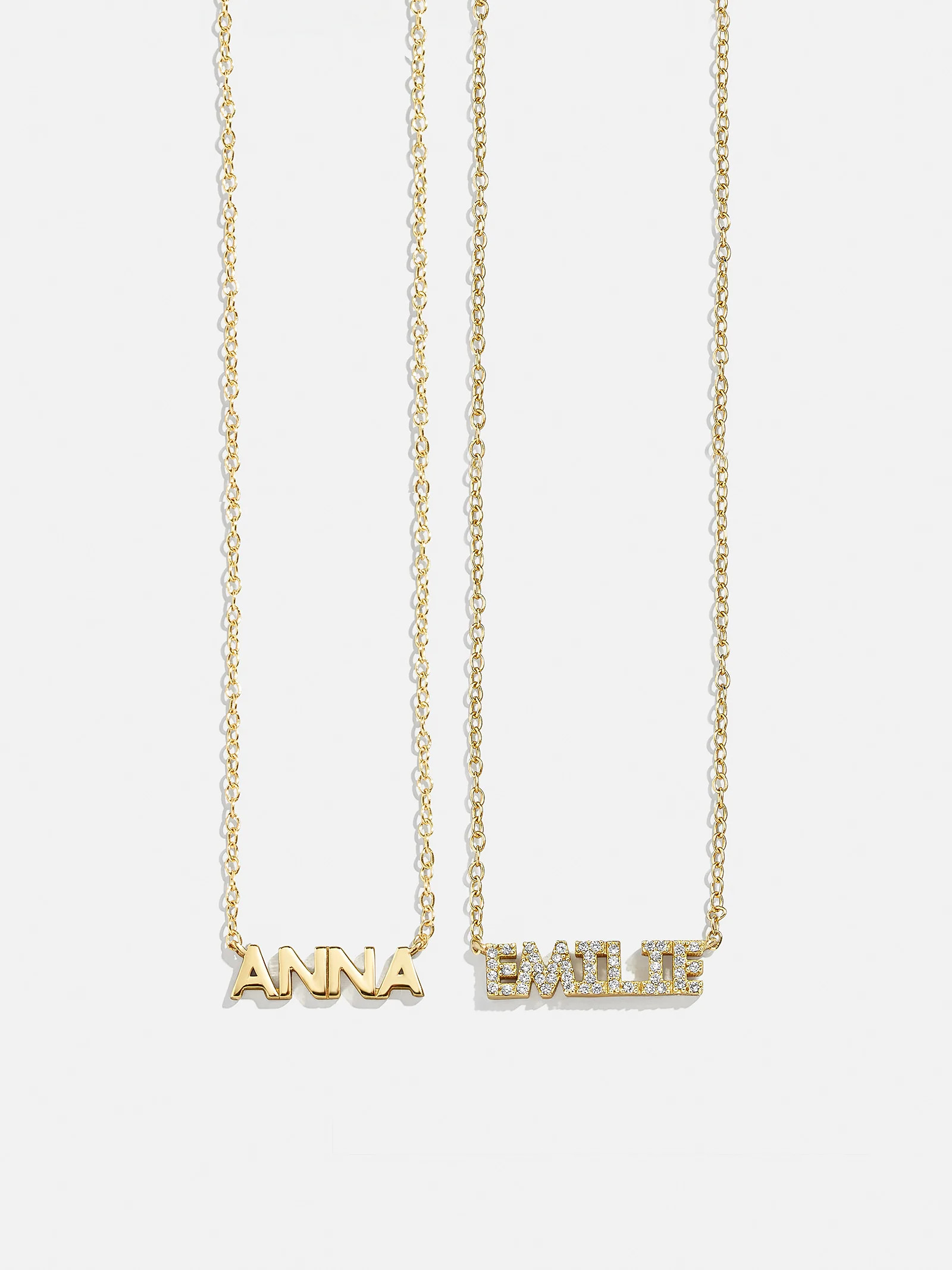 18K Gold Custom Nameplate Necklace - Mini Block | BaubleBar