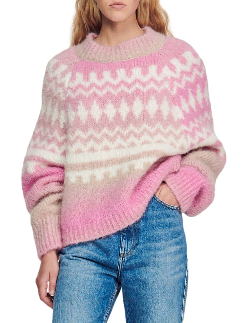 Women's Bulle Ombré Fair Isle Sweater - Pink - Size Medium | Saks Fifth Avenue
