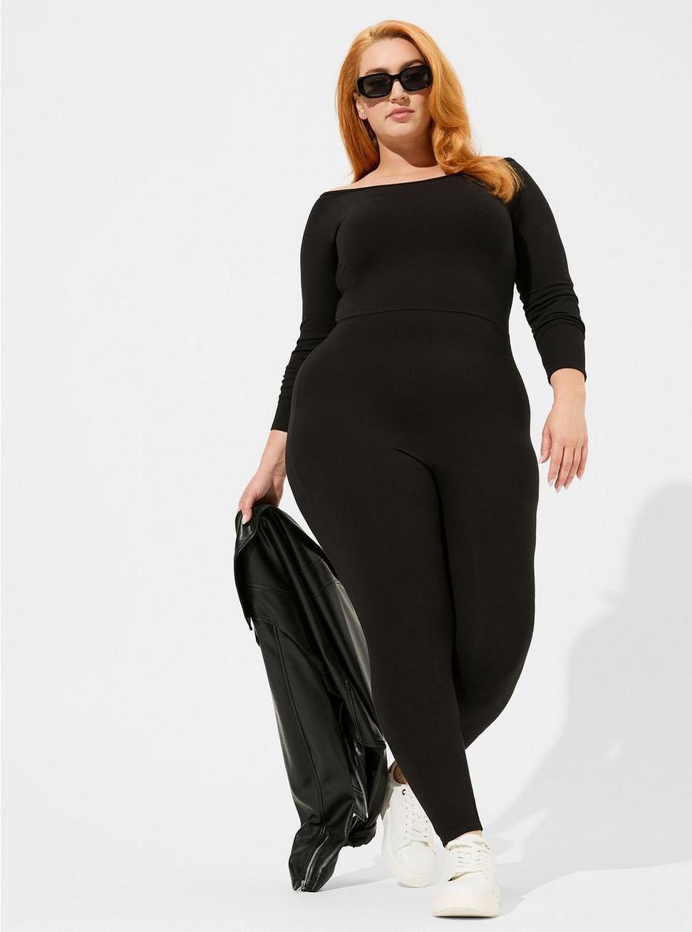 Premium Long Sleeve Catsuit - Black | Torrid (US & Canada)