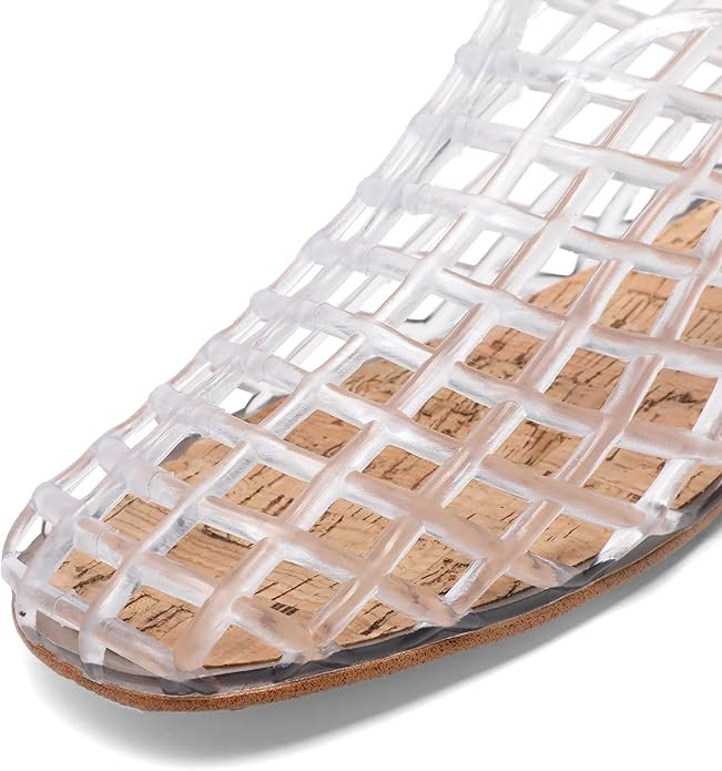 Jelly Mesh Ballet Flats - Comfortable Clear Jelly Shoes, Adult Women's Closed Toe Flats Sandals | Amazon (US)