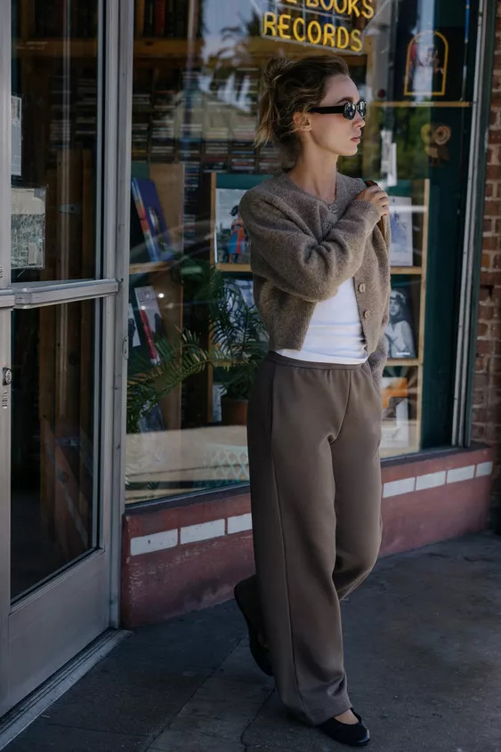 WIDE-LEG PLUSH TROUSERS | Zara UK