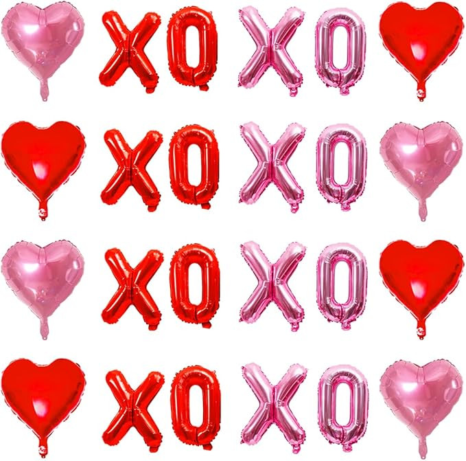 Valentines Day XOXO Balloons, Galentines Day Red Pink XOXO Balloon and Heart Foil Balloons for Va... | Amazon (US)