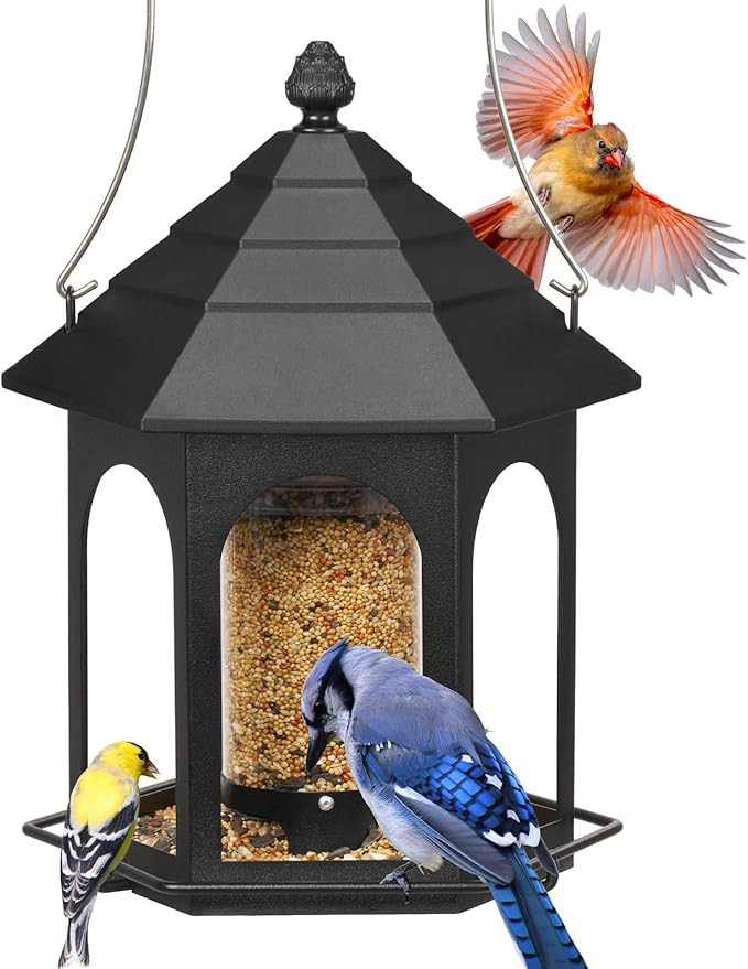 Kingsyard Metal Bird Feeder for Outdoors Hanging, 3 lbs Seed Feeder, Wild Bird Feeders for Garden... | Amazon (CA)