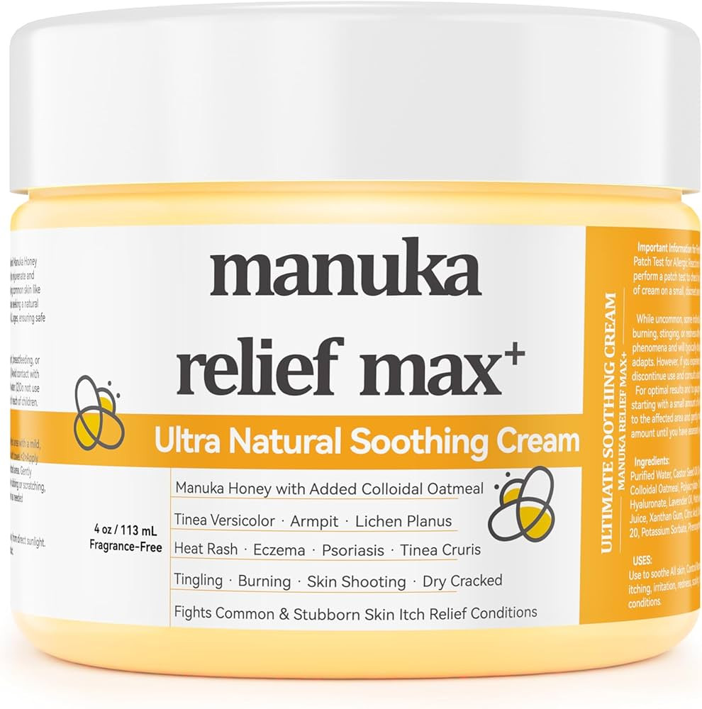 Max Strength Treat Natural Organic Manuka Honey Cream Ointment, Soothing Relief for Dry, Heat Ras... | Amazon (US)