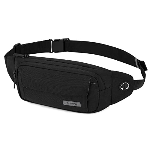 SINNO Large Fanny Pack for Women Men Fashionable Waterproof Crossbody Waist Bag Pack Belt Bag for Yoga Running Sport Workout Hiking Travel Walking Easy Carry Any Phone Wallet Purse | Amazon (US)