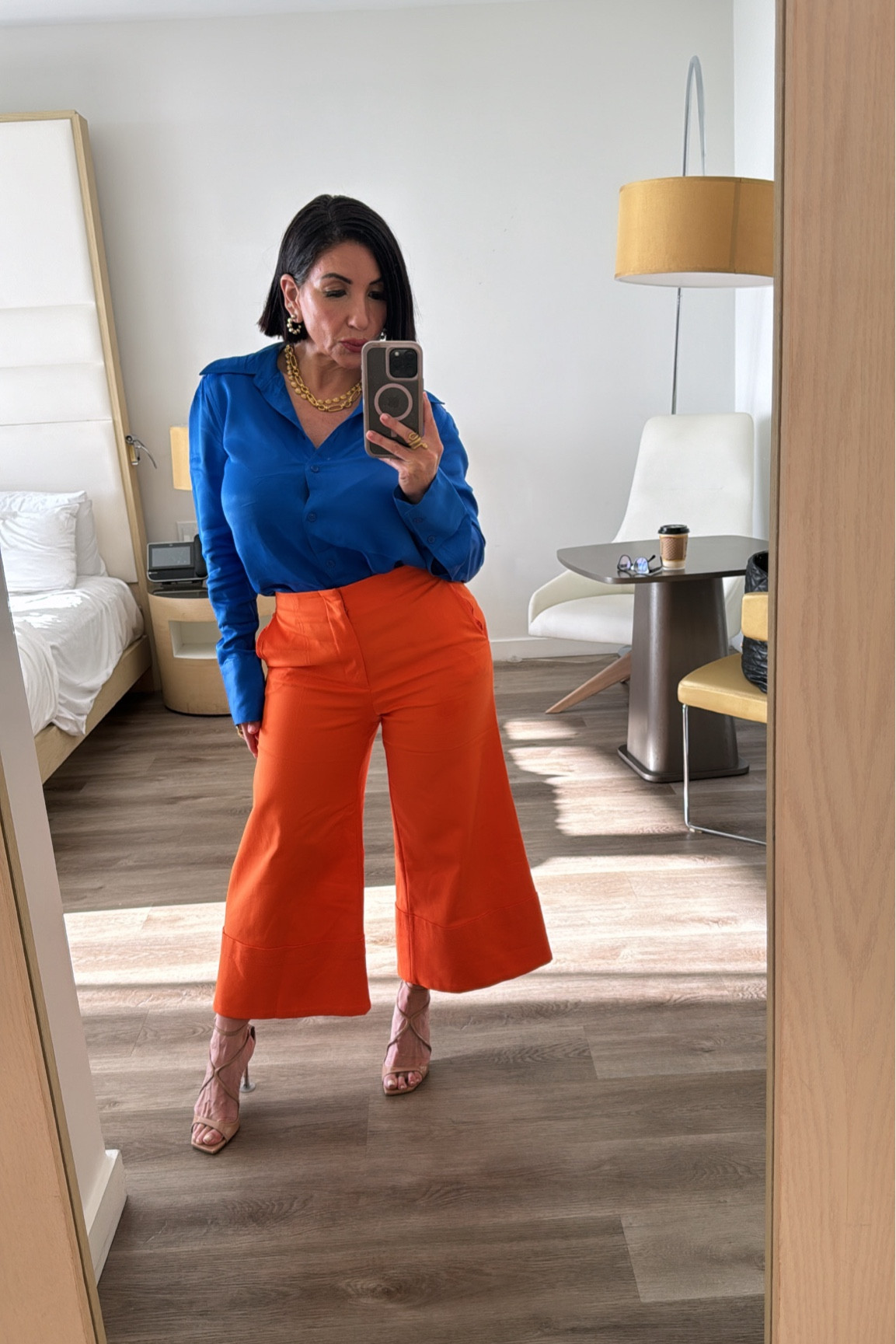 Work Inspo

Orange wide leg pants
Royal blue Top 

#LTKStyleTip #LTKOver40 #LTKWorkwear