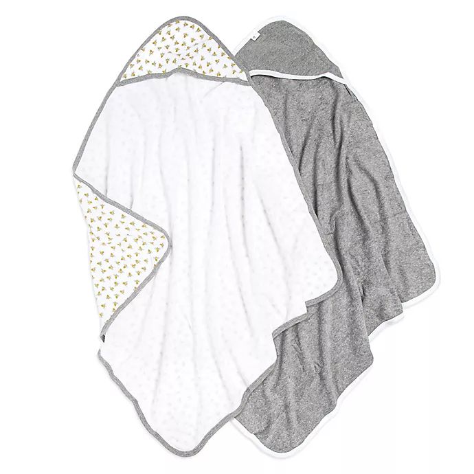 Burt's Bees Baby® 2-Pack Hooded Towels in Cloud | buybuy BABY | buybuy BABY