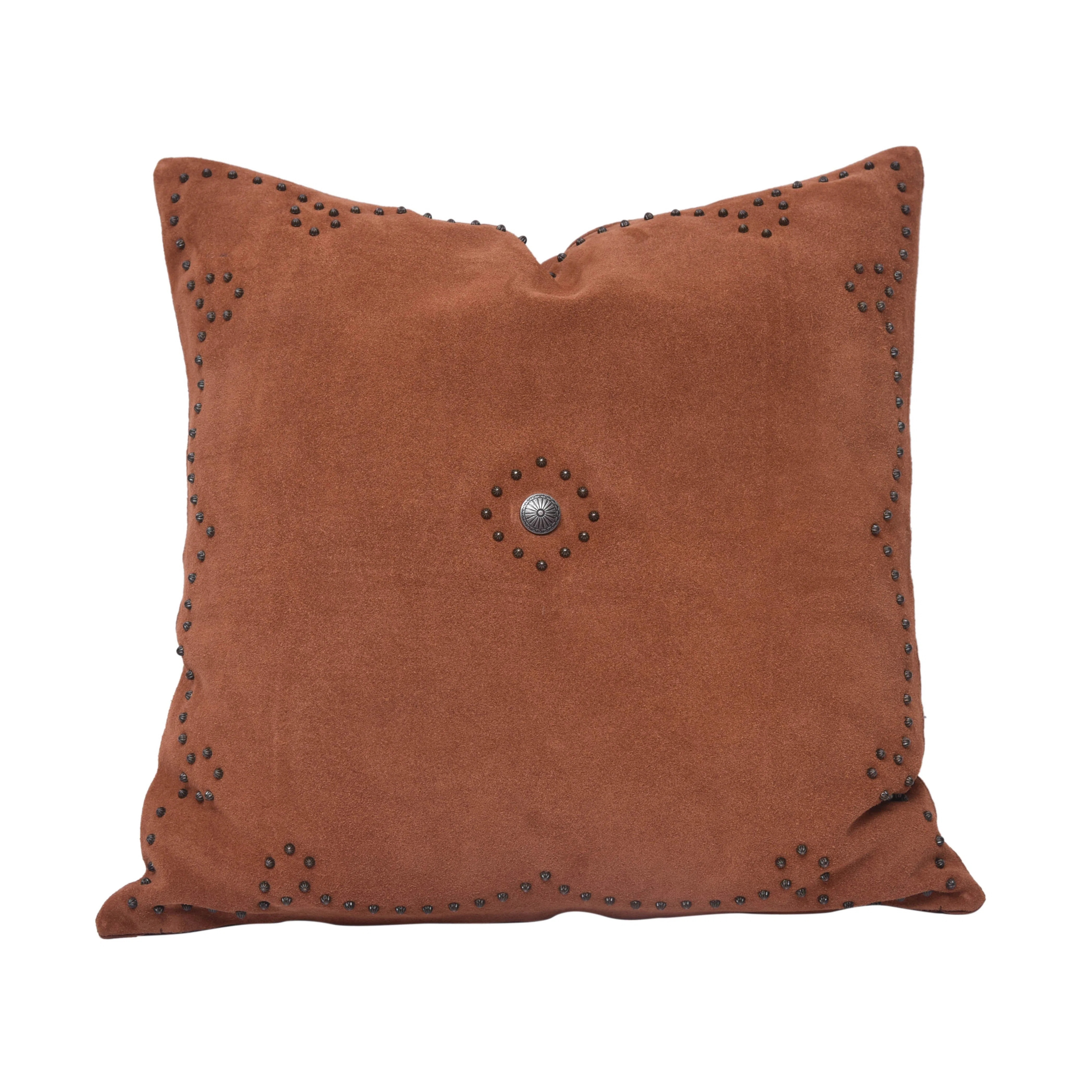 Paseo Road by HiEnd Accents Western Suede Pillow Concho & Studded Rustic 20"x20" Decorative Pillo... | Wayfair North America