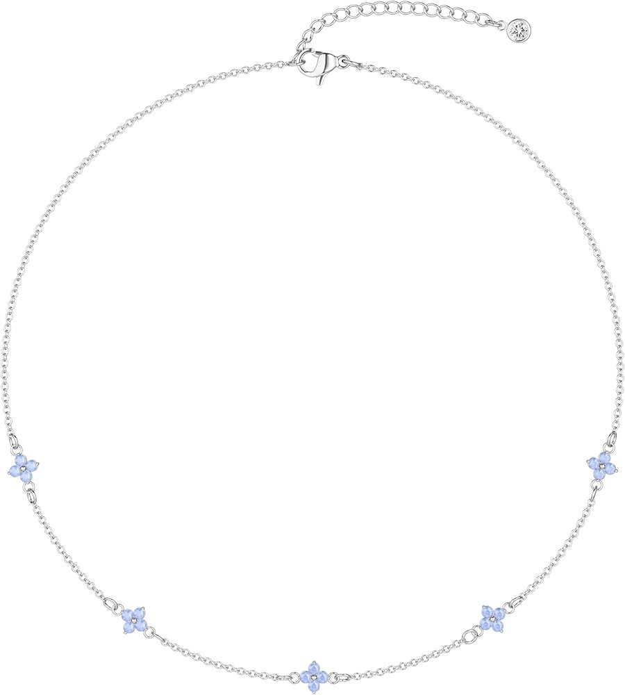 Freekiss Gold/Silver Necklace for Women, Dainty Chain Necklace 14K Gold Plated Station Choker Nec... | Amazon (US)