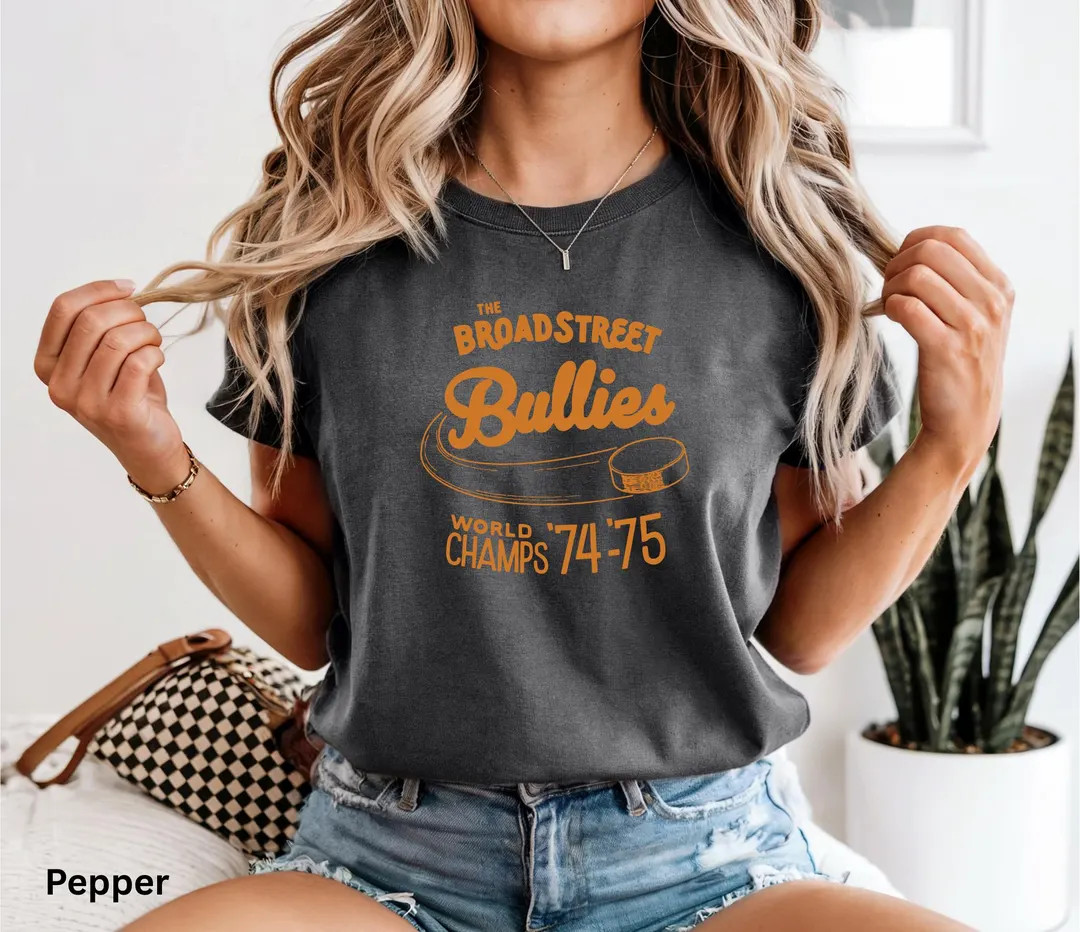 Broad Street Bullies Hockey Retro Tee World Champs 74-75 Vintage Logo Philadelphia Hockey T-Shirt... | Etsy (Global)