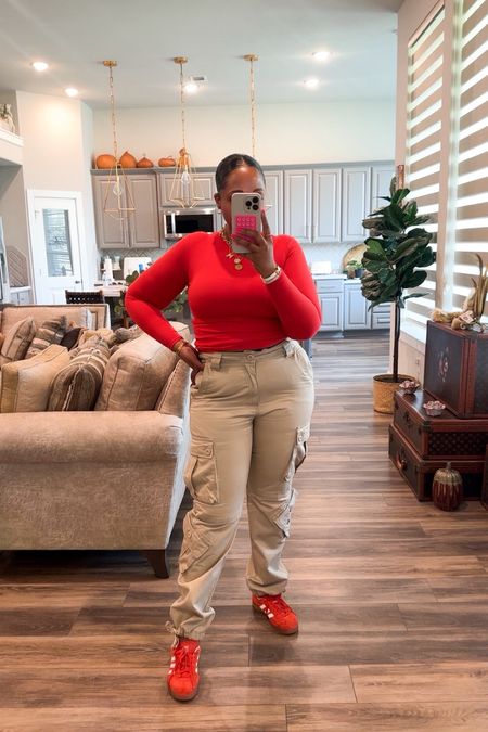 

Cargo pants-  medium 
Top-  medium 
Sneakers-  size down 1/2 size 

Spring outfit - spring ootd - outfits - cargo outfit - cargo pants - summer- summer outfit - vacation outfit - amazon - Abercrombie - sneakers - adidas -  #ltkstyletip #ltkfindsunder50 #ltkshoecrush  