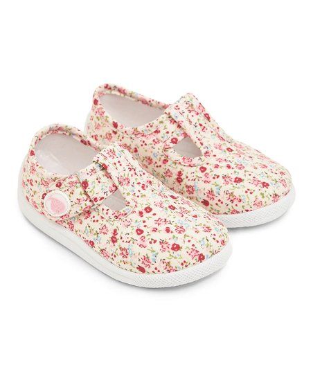 Ditsy Floral Canvas T-Strap Shoe - Girls | Zulily