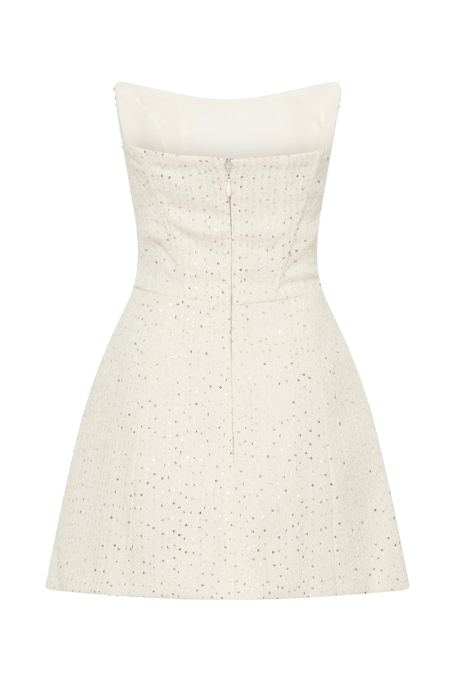 Lorrie Tweed Corset Mini Dress - White | MESHKI US