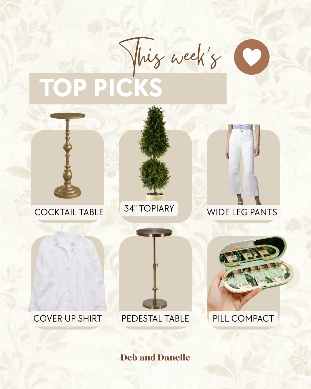 Our most-loved items of the week include our pedestal tables from @Wayfair, some new Spring fashion picks, our faux topiary, and my new pill compact.  

 #LTKSeasonal #LTKHome #LTKMidsize