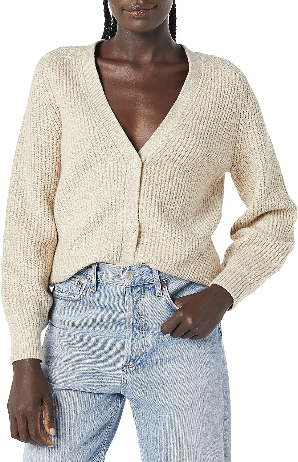 Amazon Essentials Women's Soft Touch Ribbed Blouson Cardigan | Amazon (US)