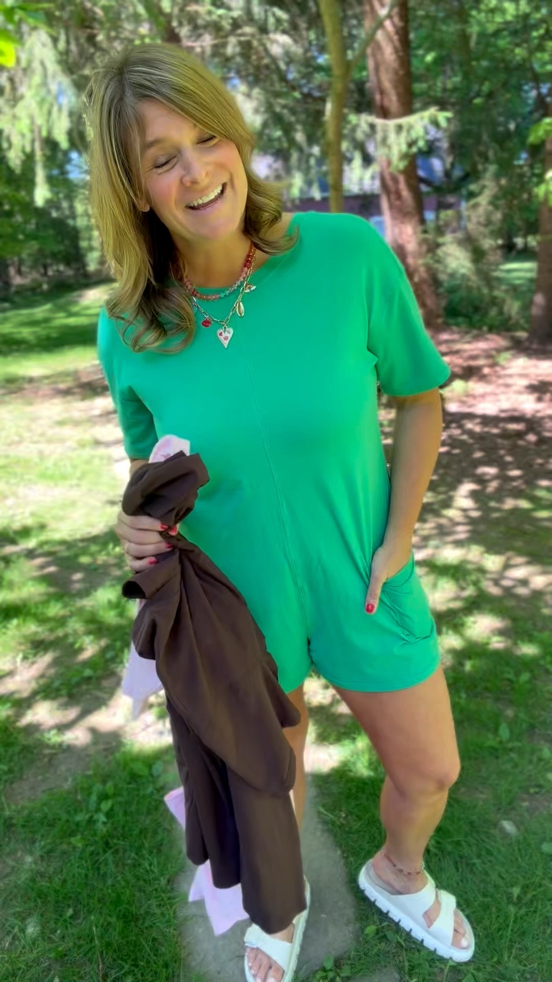 This T-shirt romper is the definition of a mom must-have! 🤍 Comfortable enough for running errands, chasing kids, and tackling all the daily mom things, while still looking effortlessly cute. The relaxed fit makes it an easy throw-on-and-go outfit, and the best part? It’s reversible! Wear the V-neck in the front or the back for two different looks. Trust me—this is one of those pieces you’ll reach for again and again.

#LTKootd #LTKOver40 #LTKMidsize