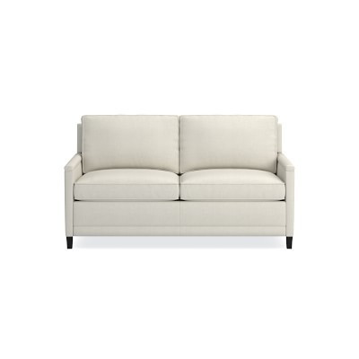 Addison 69"" Sleeper Sofa, No Nailhead, Down Cushion, Performance Linen Blend, Ivory, Ebony Leg | Williams-Sonoma
