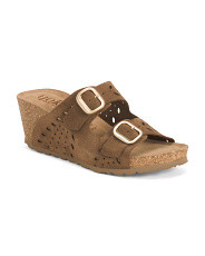 Made In Spain Suede Two Band Wedge Sandals With Buckles | Women's Shoes | Marshalls | Marshalls