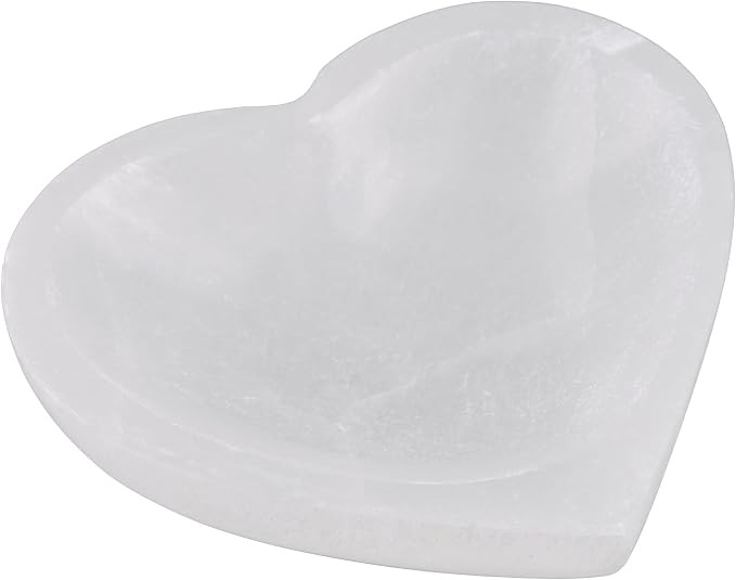 Wish Well Heart Selenite Bowl for Cleansing Crystals, 4" Crystal Bowl | Ideal for Cleansing & Rec... | Amazon (US)
