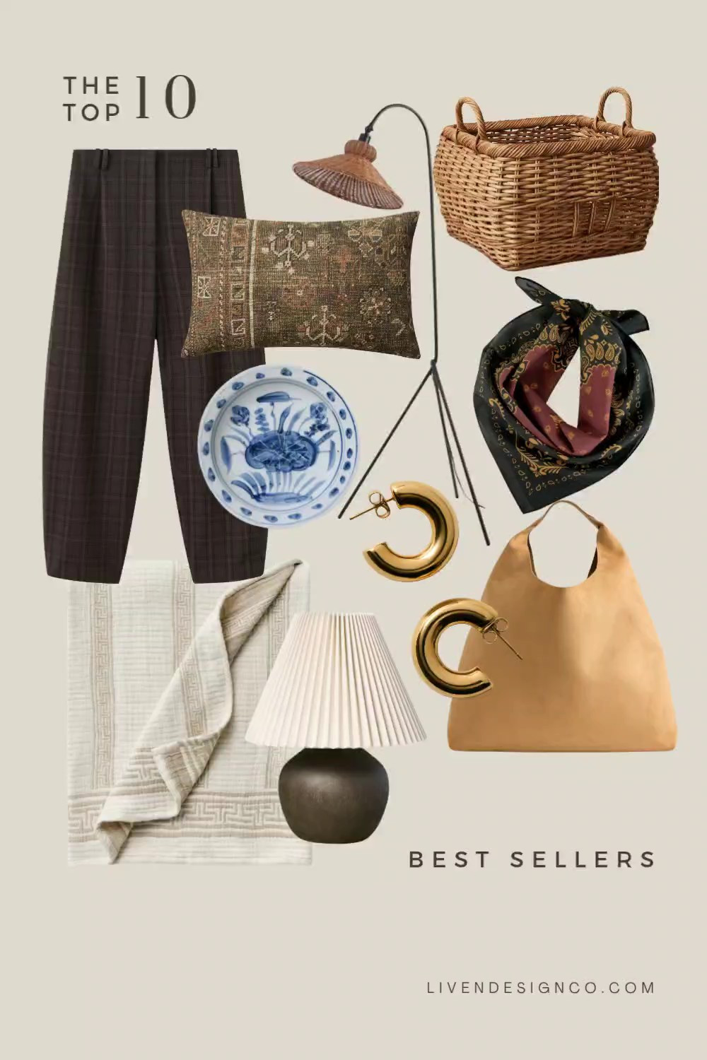 Last week bestselling items. Home decor. Style inspiration. Outfit inspo. Suede bag. Plaid pants. Mango. Barrel pants. Gold hoop earrings. Blue and white catchall dish. Ring dish. Woven basket. Target home. Joon Loloi pillow. Persian pillow. Woven floor lamp. Bandana. Scarf. Throw blanket. Mini table lamp

#LTKSeasonal #LTKHome #LTKSaleAlert