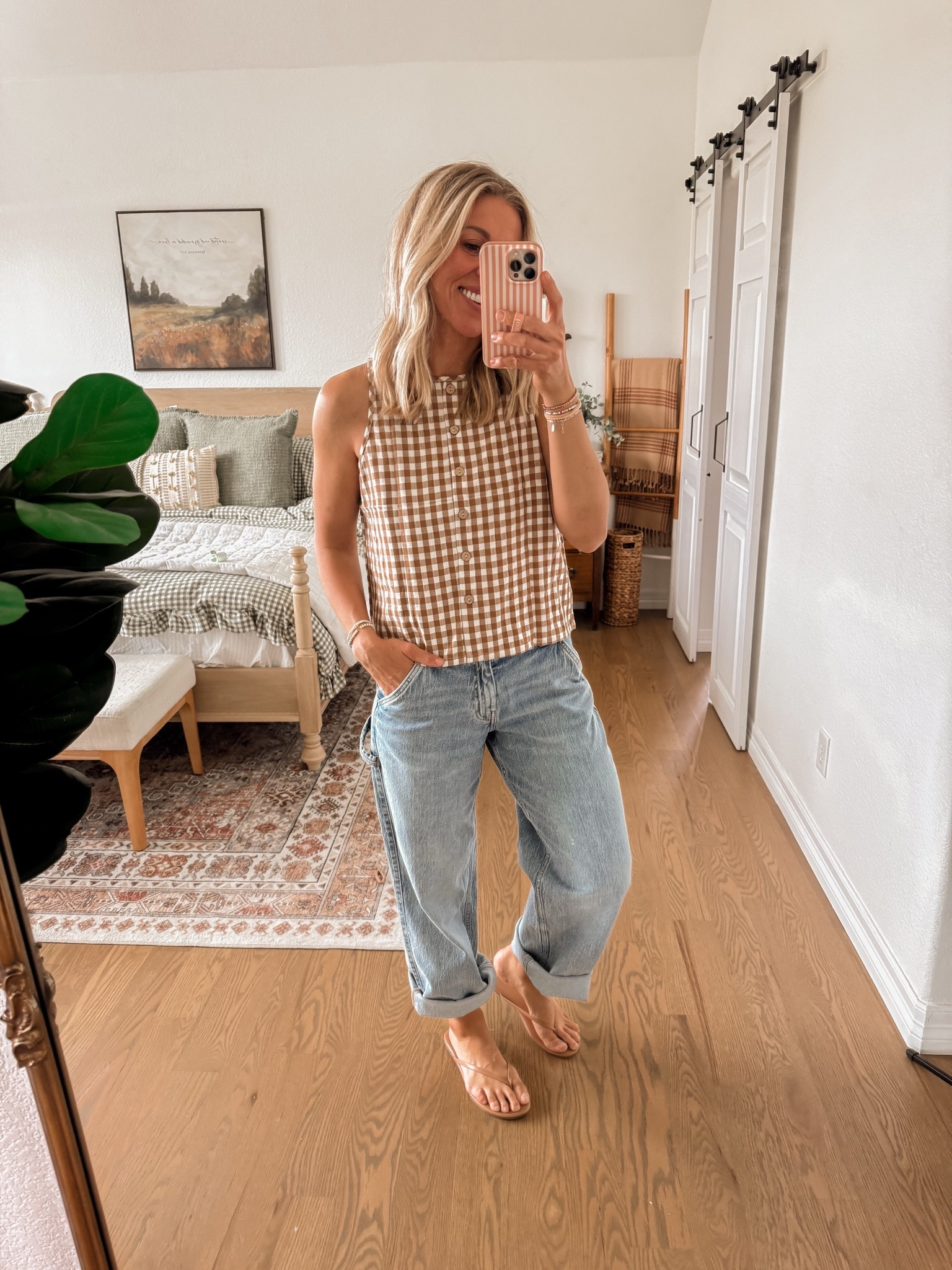 Wearing medium in this top from Amazon! Jeans are from Walmart. ￼