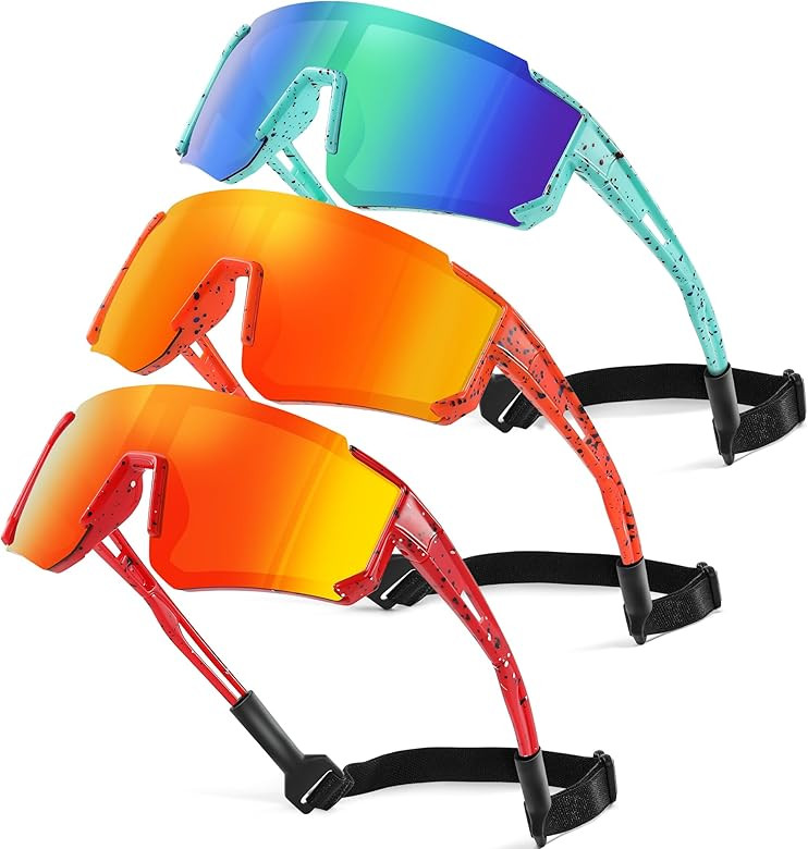 3Pack Kids Polarized Sunglasses - Youth Baseball Sunglasses for Boys Girls Age 3-12 Sports UV Pro... | Amazon (US)