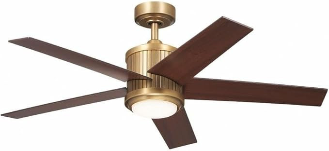 Kichler Brahm Collection 48 Inch Indoor Ceiling Fan with LED Light in Natural Brass Finish with R... | Amazon (US)