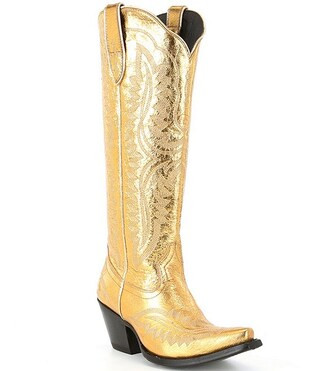 Women's Casanova Tall Metallic Leather Western Boots | Dillard's