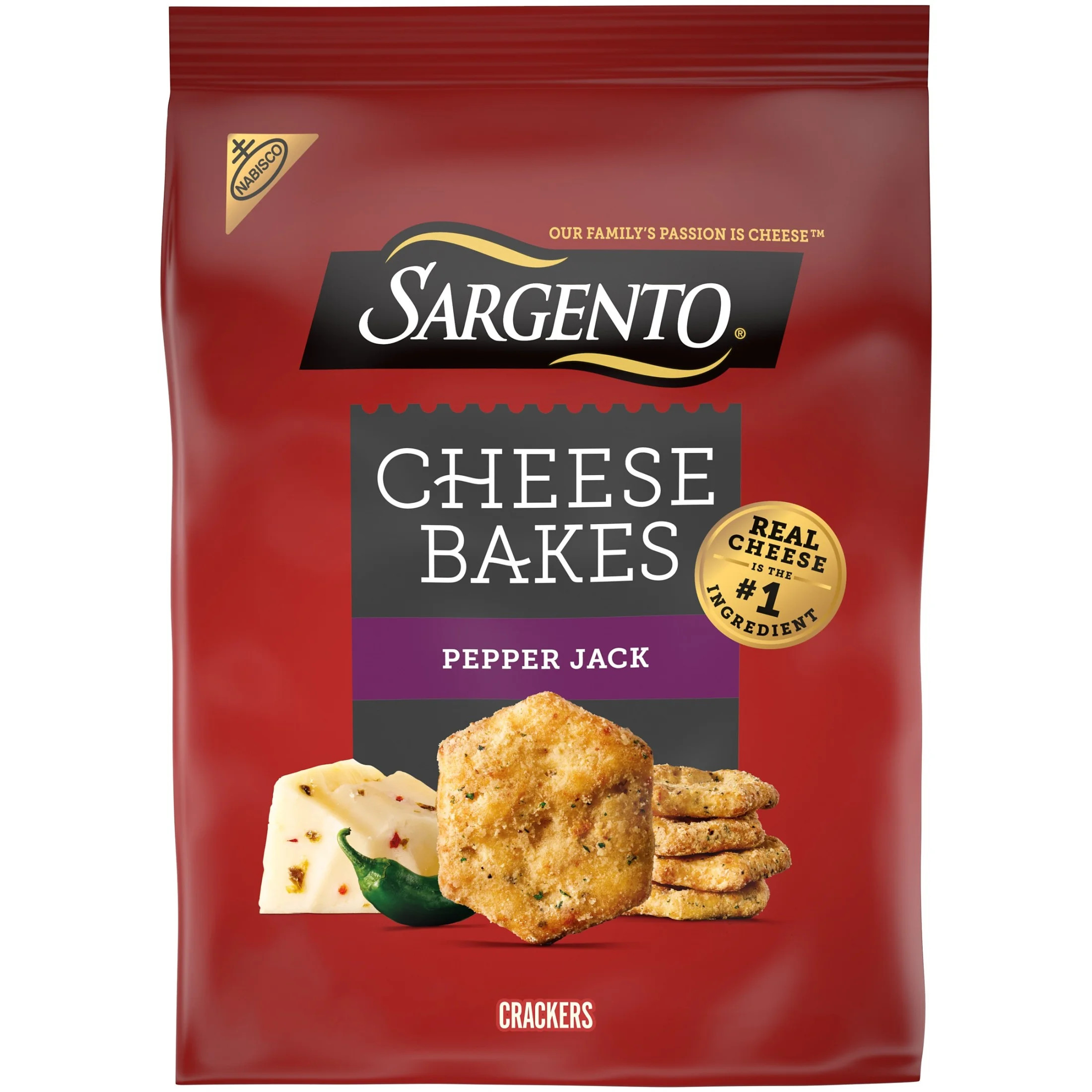 Sargento® Cheese Bakes Pepper Jack Crackers, Cheese Crackers, Lunch Snacks, 4.5 oz | Walmart (US)
